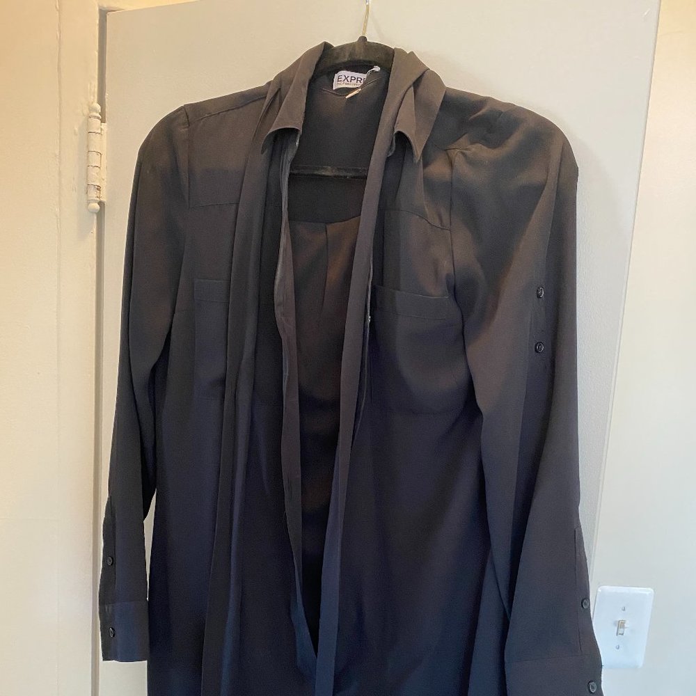 Black Express Shirt Dress